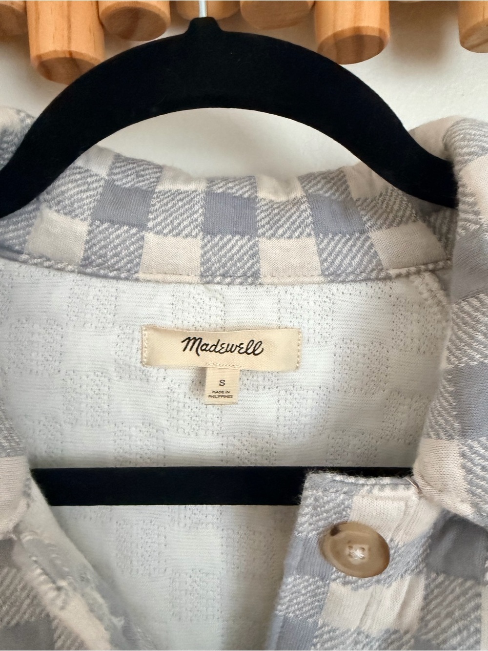 Madewell Light Blue & White Gingham Button-Down Shirt - Picture 5 of 5